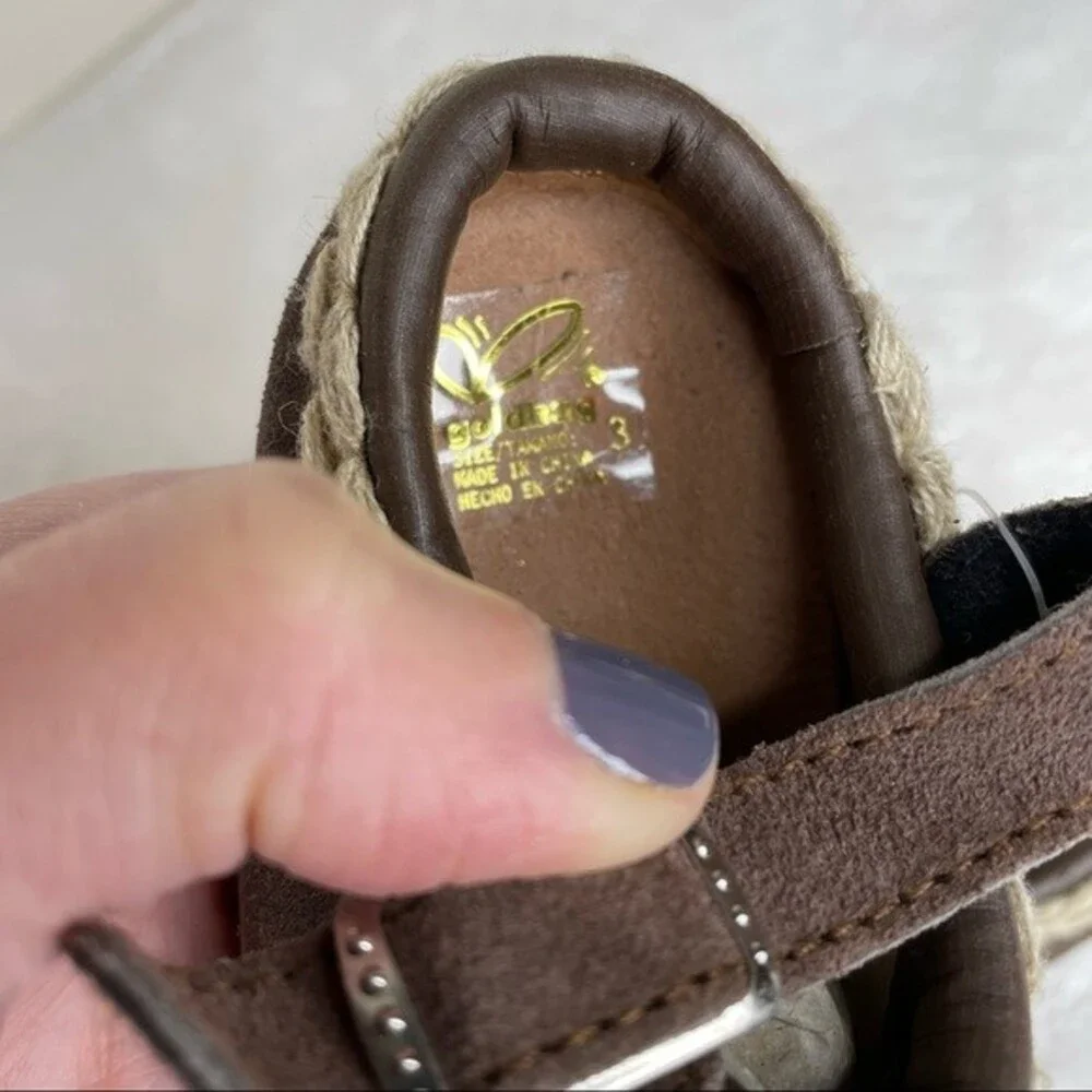 Baby Shoes White Ivory Vintage Gold Bug Clogs Brown Satin Faux Pearl Applique